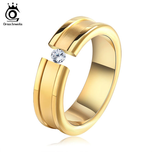 ORSA JEWELS  316 Stainless Stee  Cubic Zirconia