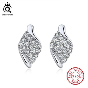 ORSA JEWELS  925 Sterling Silver Stud Earrings Cute Leaf Shape