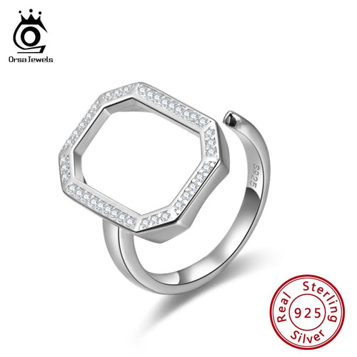ORSA JEWELS  925 Sterling Silver  Ring Geometric Style