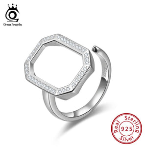 ORSA JEWELS  925 Sterling Silver  Ring Geometric Style