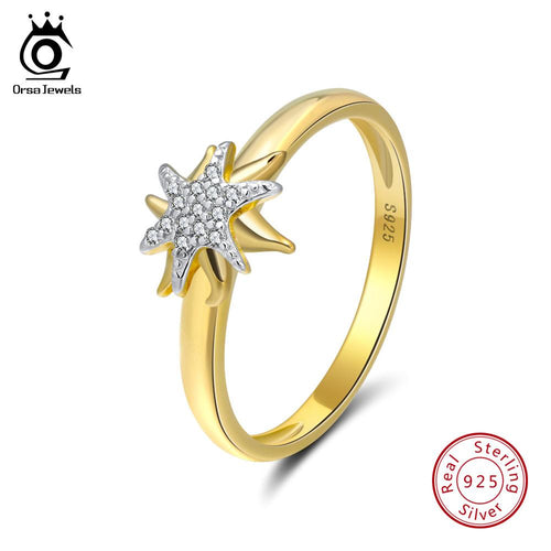 ORSA JEWELS 925 Sterling Silver Starfish Gold- Color