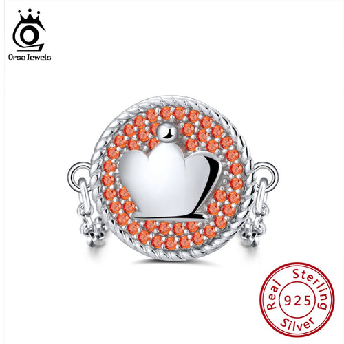 ORSA JEWELS Real 925 Sterling Silver Ring Chess Crown