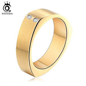ORSA JEWELS 316 Stainless Steel Rings Cubic Zircon