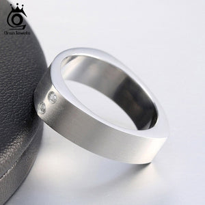 ORSA JEWELS 316 Stainless Steel Rings Cubic Zircon