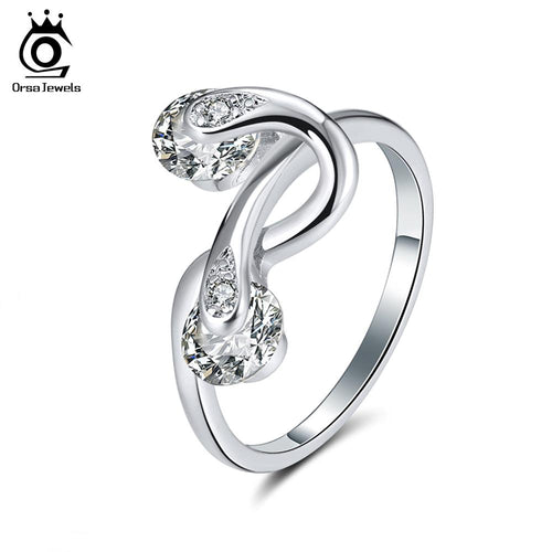 ORSA JEWELS Rings  AAA Cubic Zircon Twisted Shape