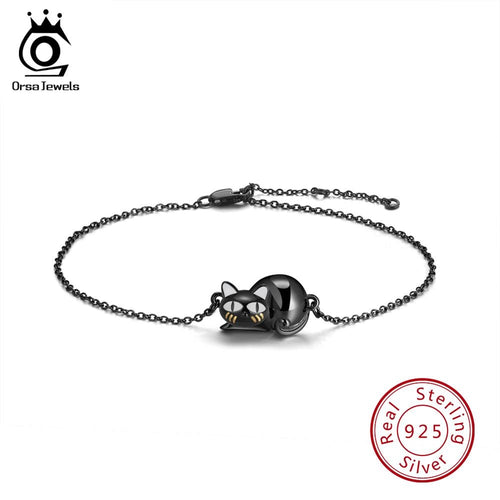 ORSA JEWELS 925 Sterling Silver Bracelets  Kneeling Cat Original