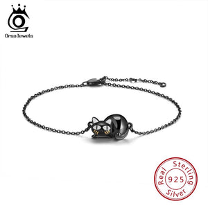ORSA JEWELS 925 Sterling Silver Bracelets  Kneeling Cat Original