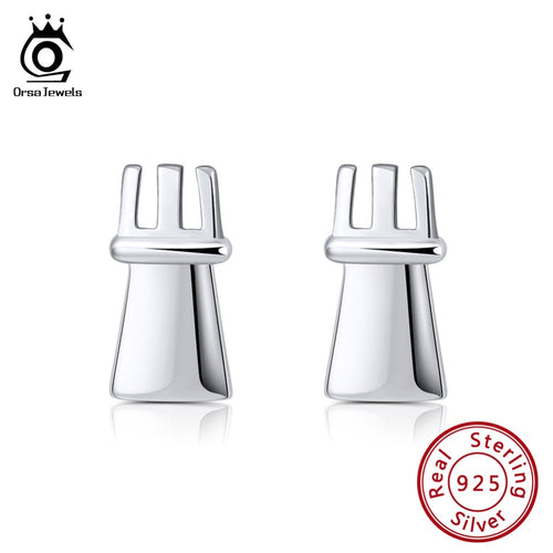ORSA JEWELS 925 Sterling Silver  International Chess Stud Earrings