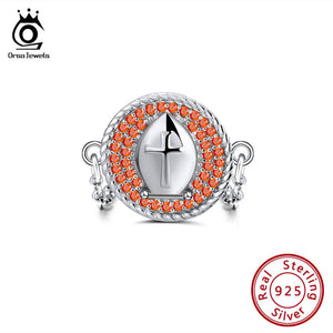 ORSA JEWELS 925 Sterling Silver Rings Red Zircon Chess Bishop Design
