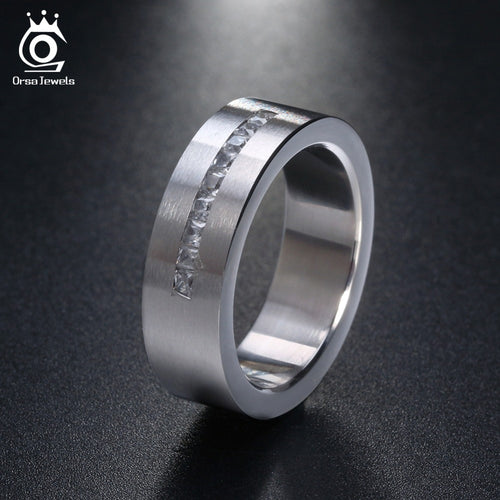 ORSA JEWELS Ring 316 Stainless Steel With  Cubic Zirconia