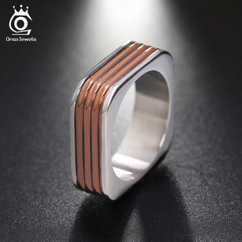 ORSA JEWELS  316 Stainless Steel Rings 3 Rounds Surface