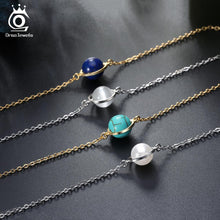 Load image into Gallery viewer, ORSA JEWELS 925 Women Sterling Silver Bracelets Natural Stone Vintage Style