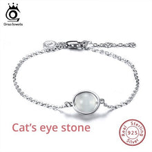 Load image into Gallery viewer, ORSA JEWELS 925 Women Sterling Silver Bracelets Natural Stone Vintage Style